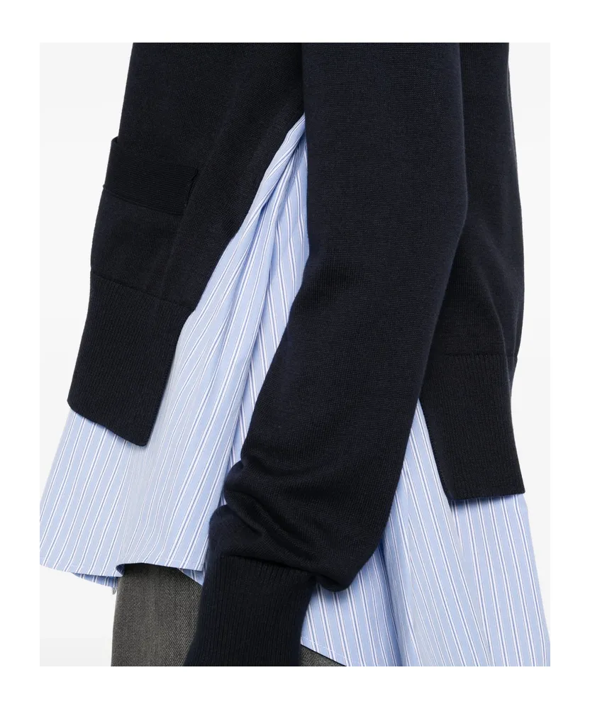 Buttoned Layered Cardigan