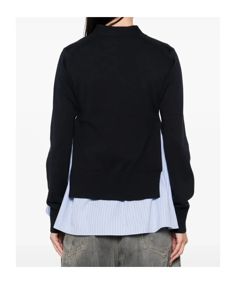 Buttoned Layered Cardigan