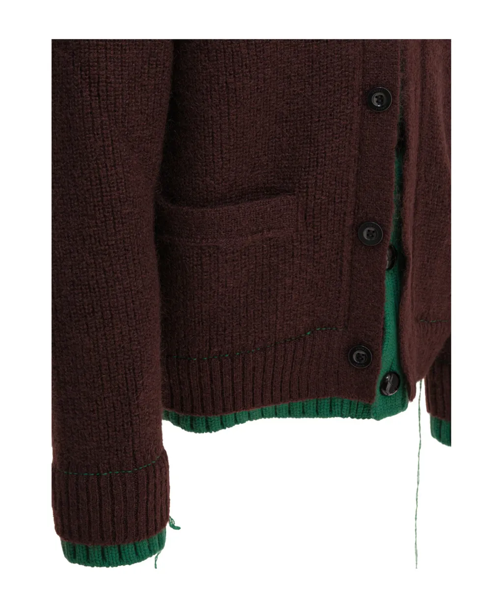 Layered Effect Knitted Cardigan