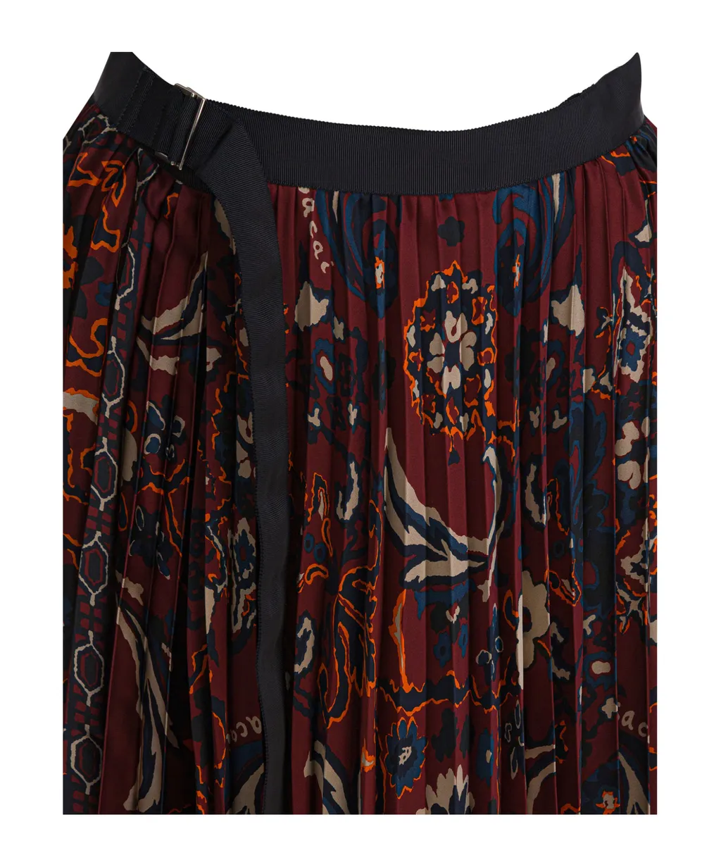 Printed Pleated Skirt