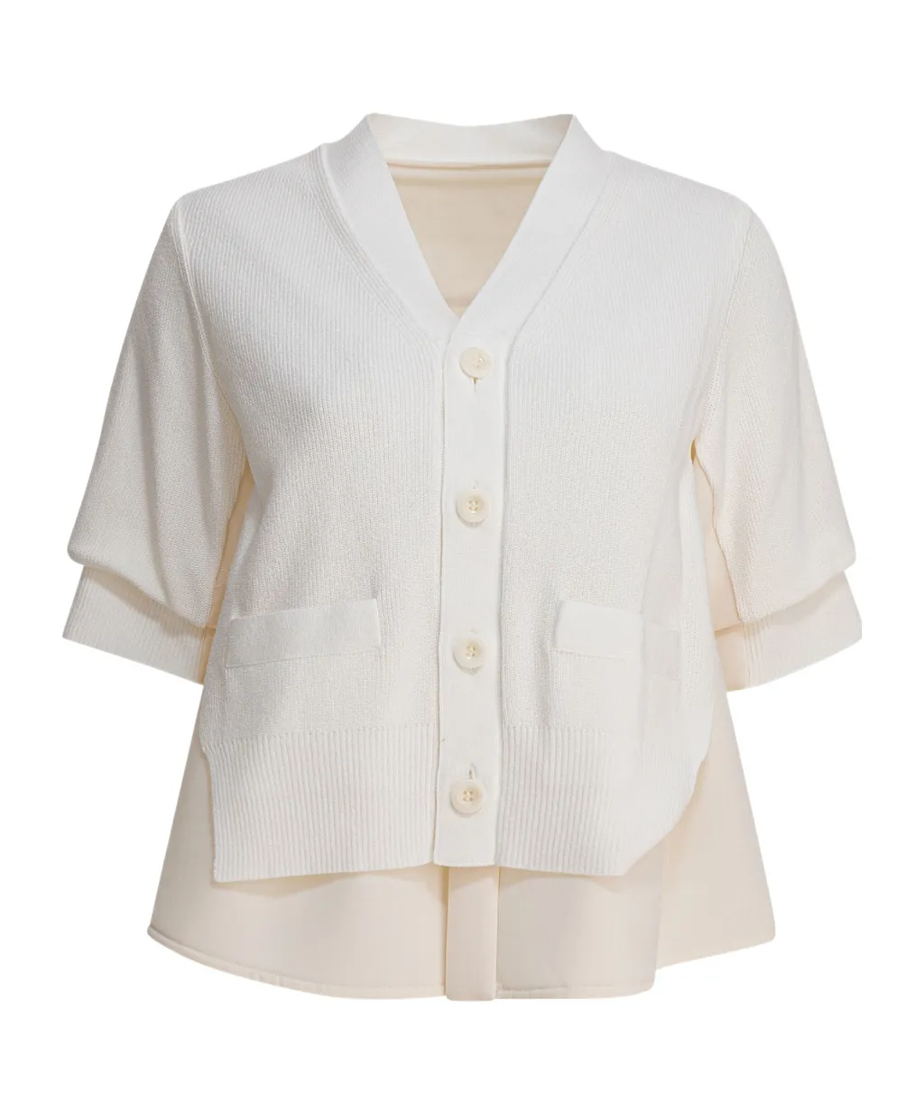 Button-Front Layered Shirt