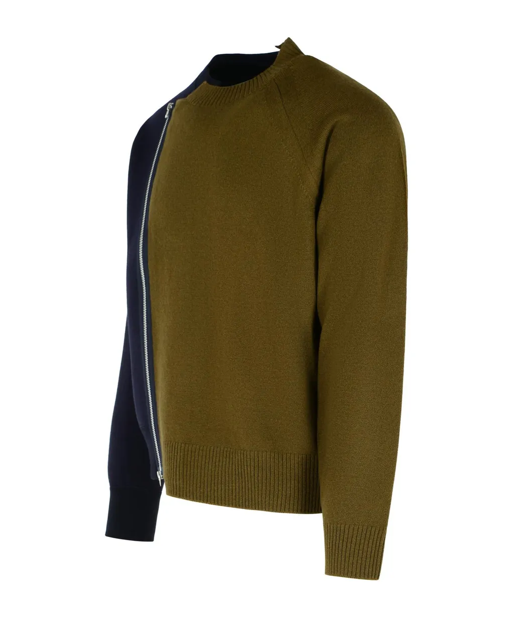 Paneled Long-Sleeved Sweater