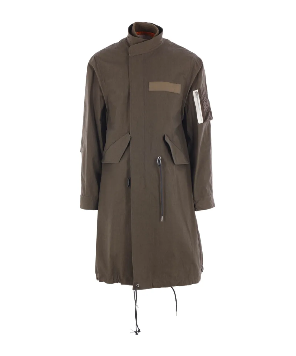 High-Neck Drawstring Parka