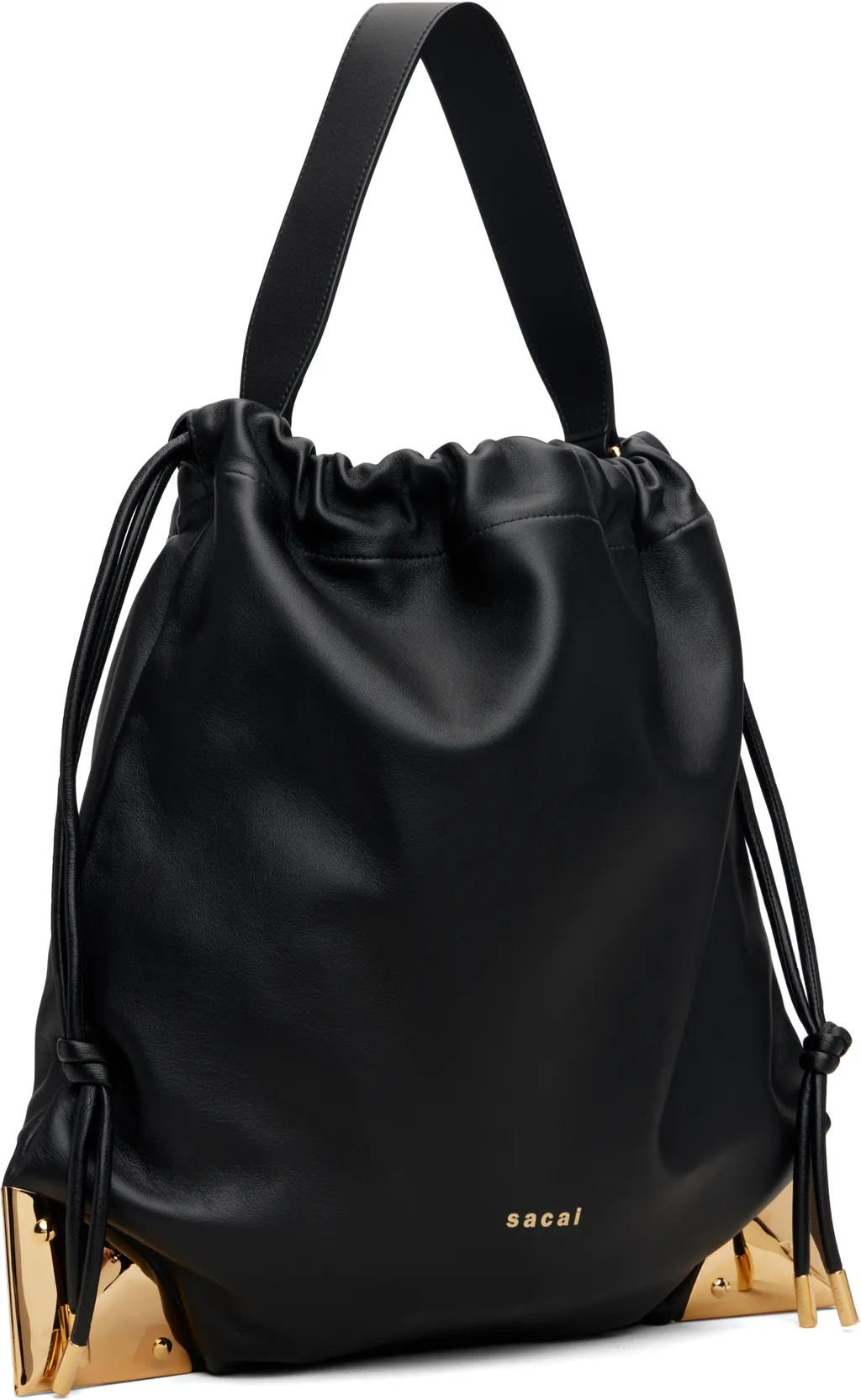 Corner Metal Drawstring Shoulder Bag