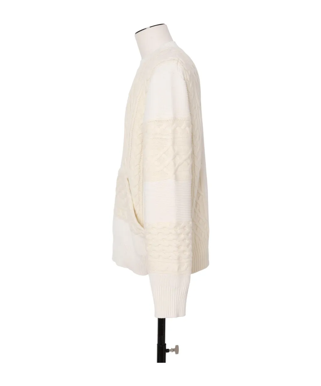 Cable-Knit Panelled Sweater
