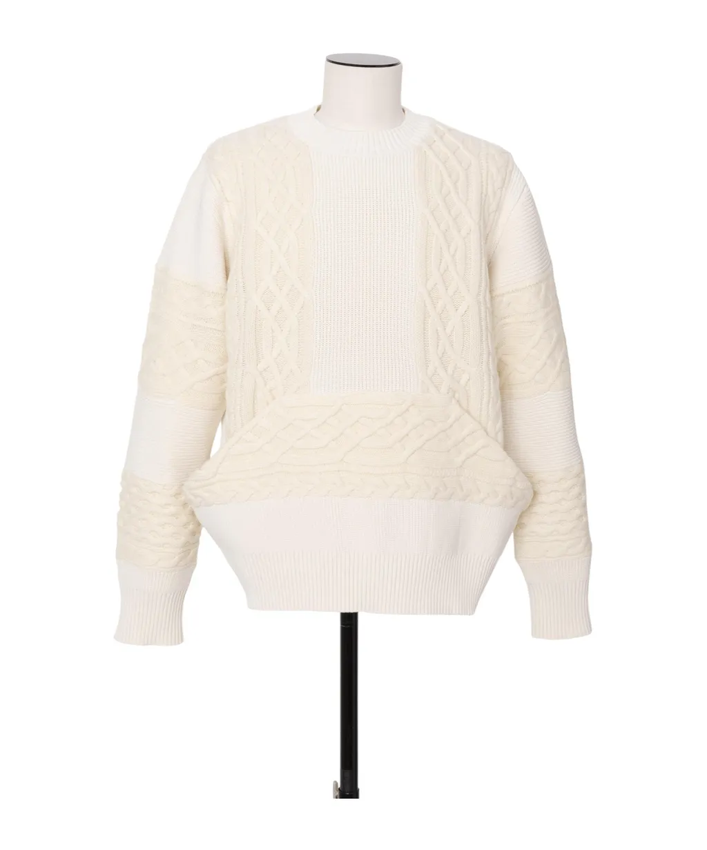 Cable-Knit Panelled Sweater
