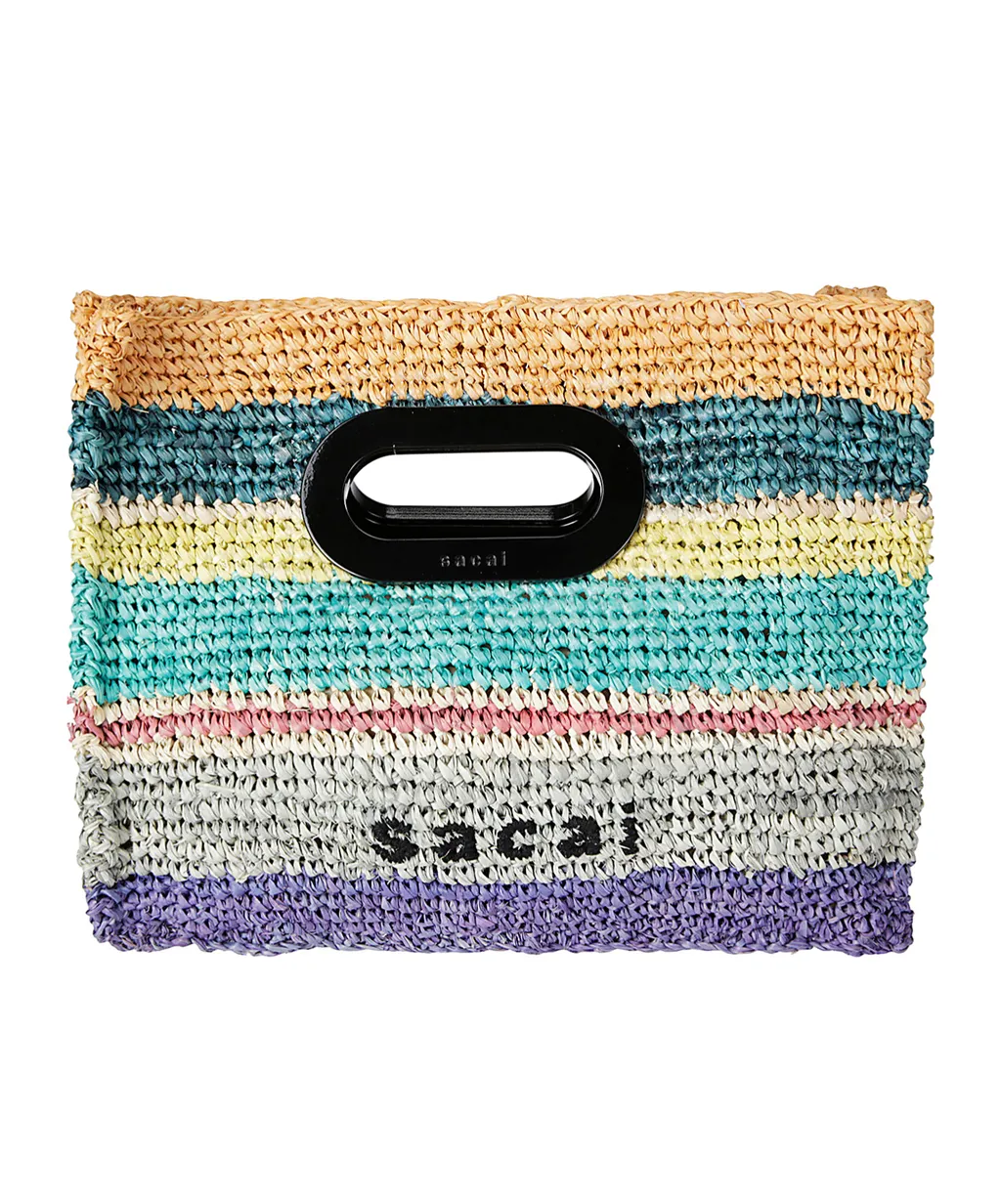 Logo Detailed Striped Mini Tote Bag