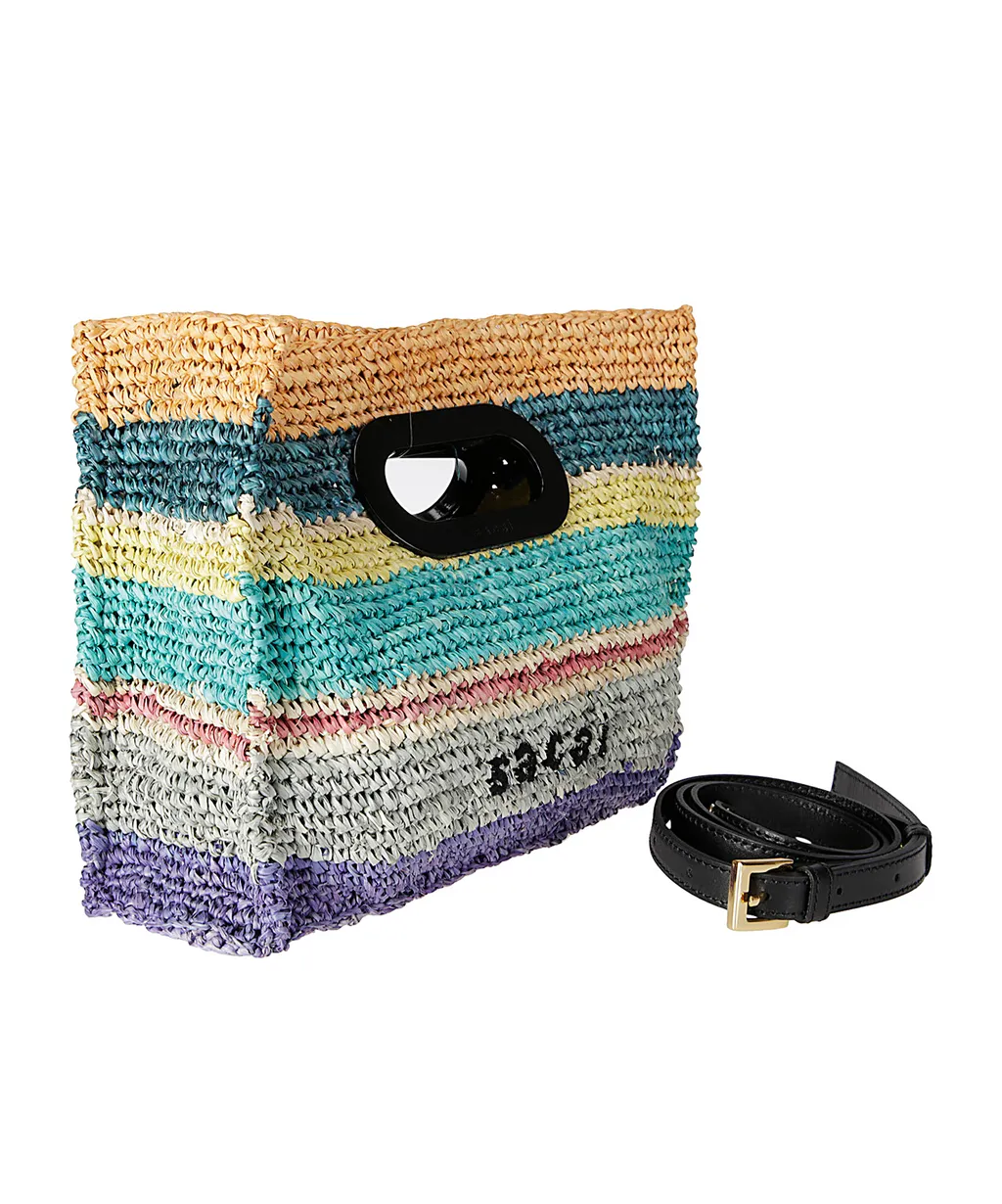 Logo Detailed Striped Mini Tote Bag