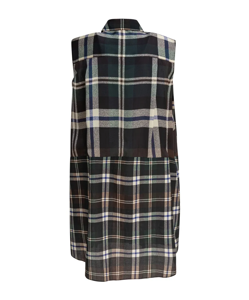 Classic Collar Checked Mini Dress