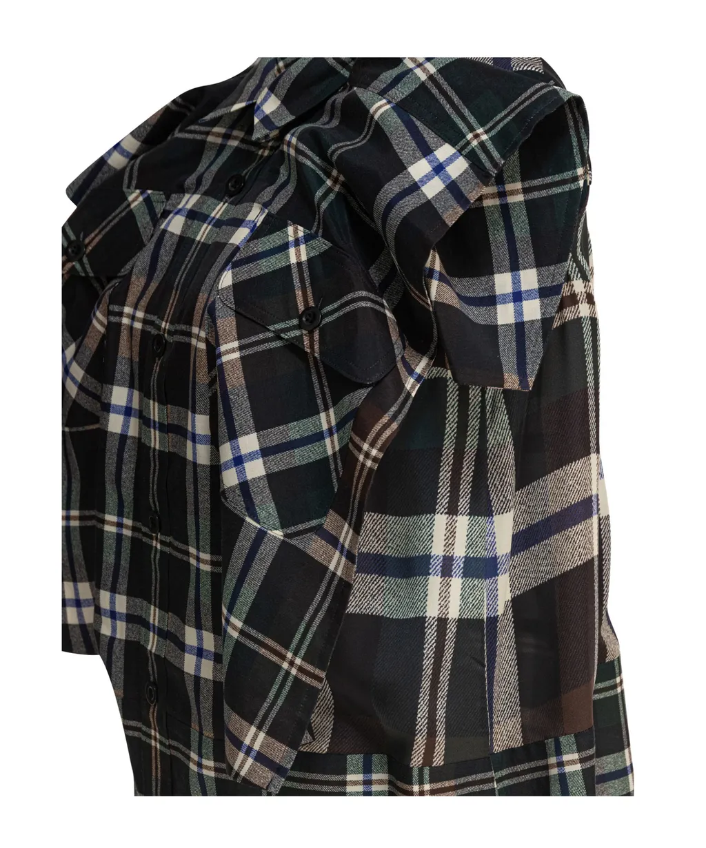 Classic Collar Checked Mini Dress