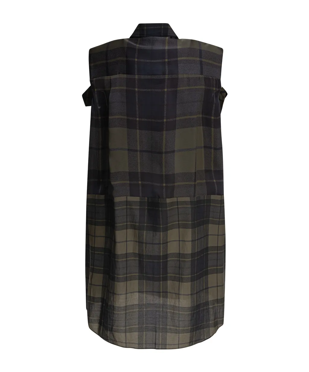 Classic Collar Checked Mini Dress