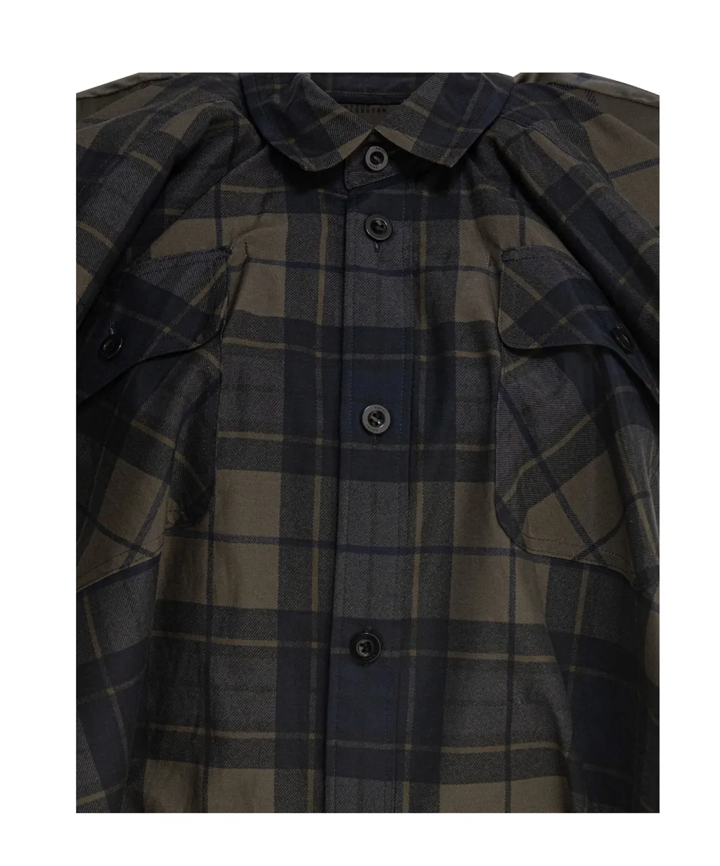 Classic Collar Checked Mini Dress