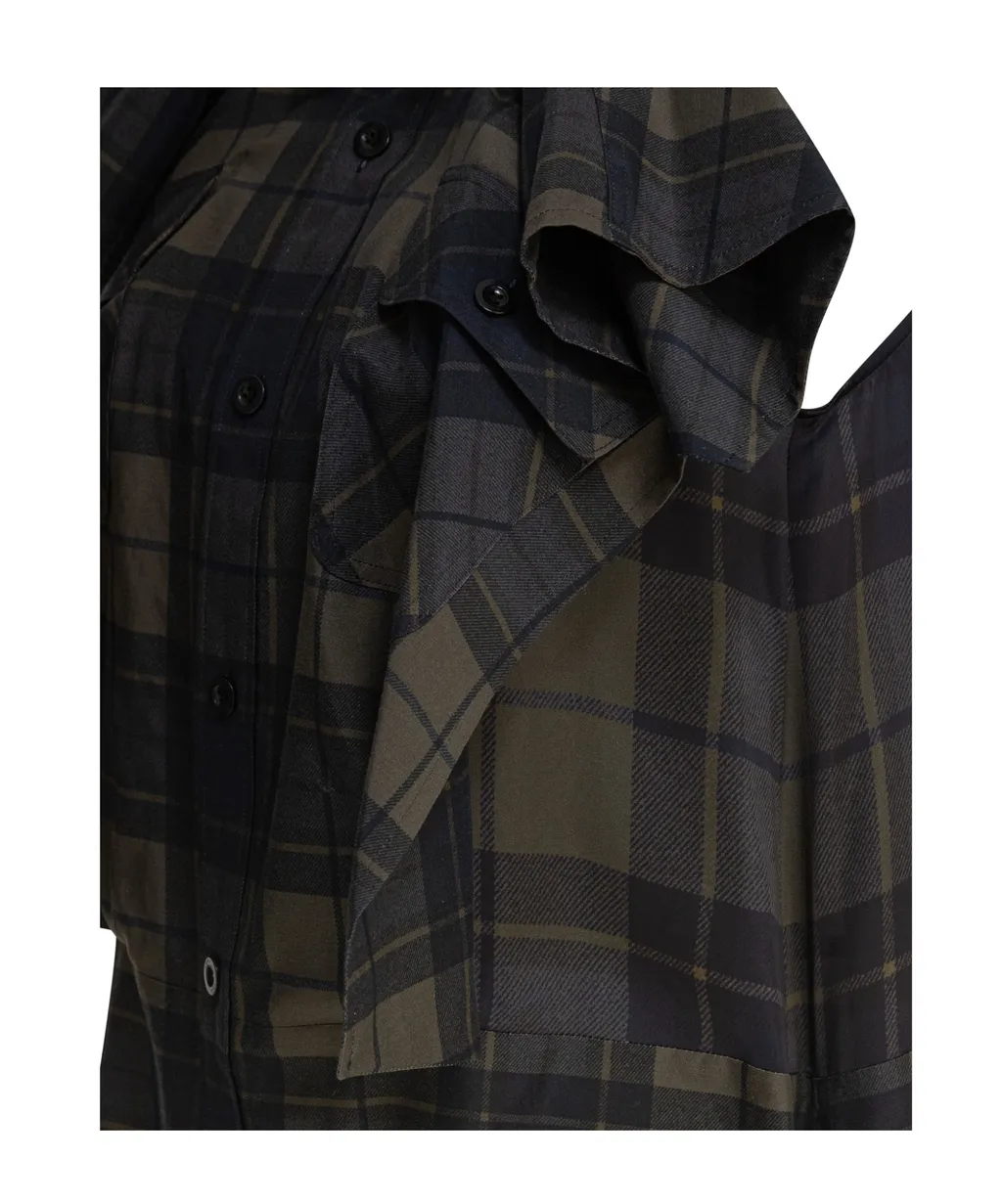 Classic Collar Checked Mini Dress
