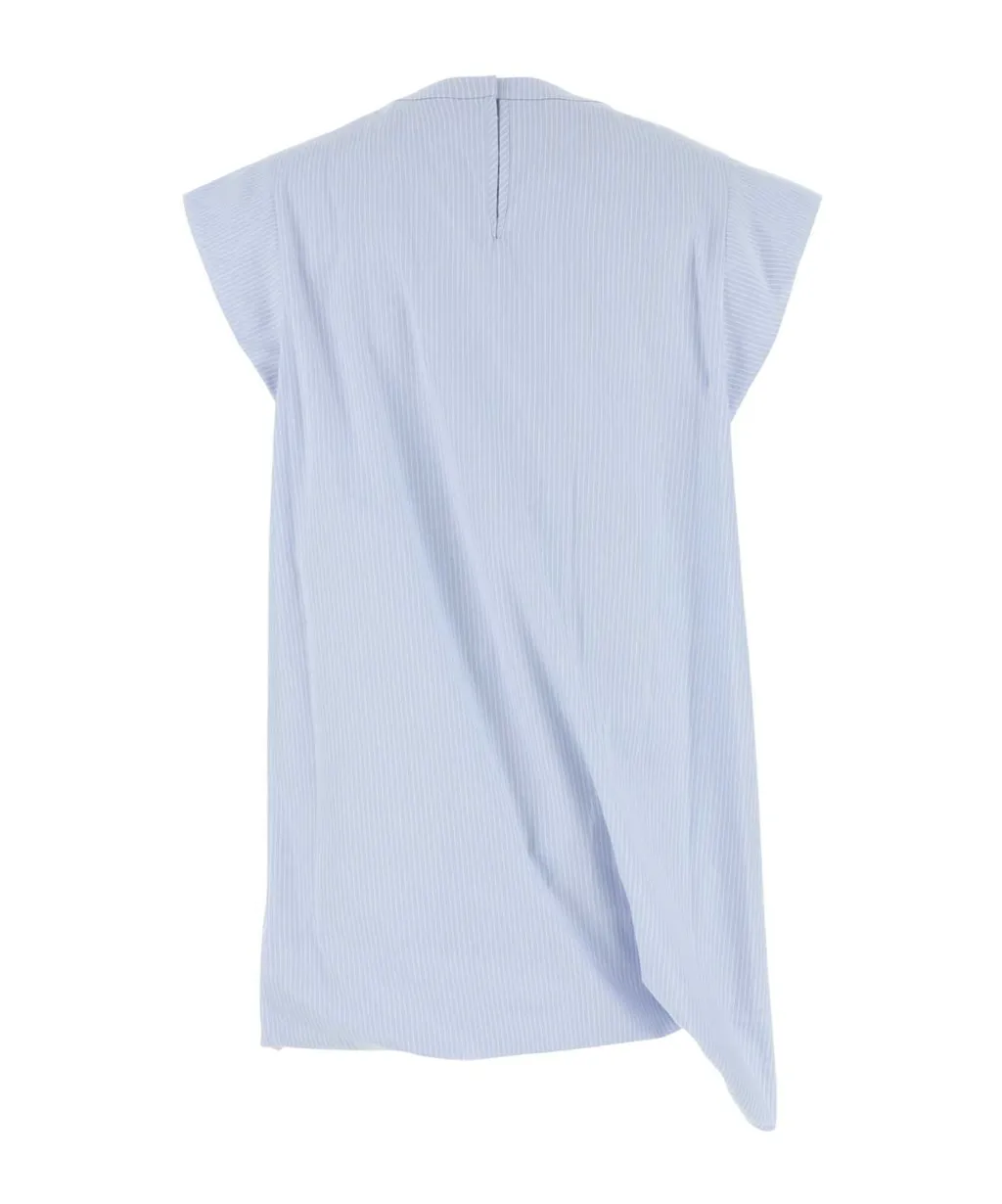 Striped Asymmetric Poplin Top