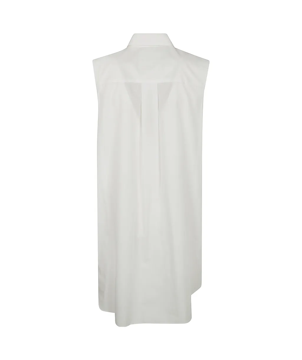 Ruffle-Detailed Sleeveless Shirt Dress