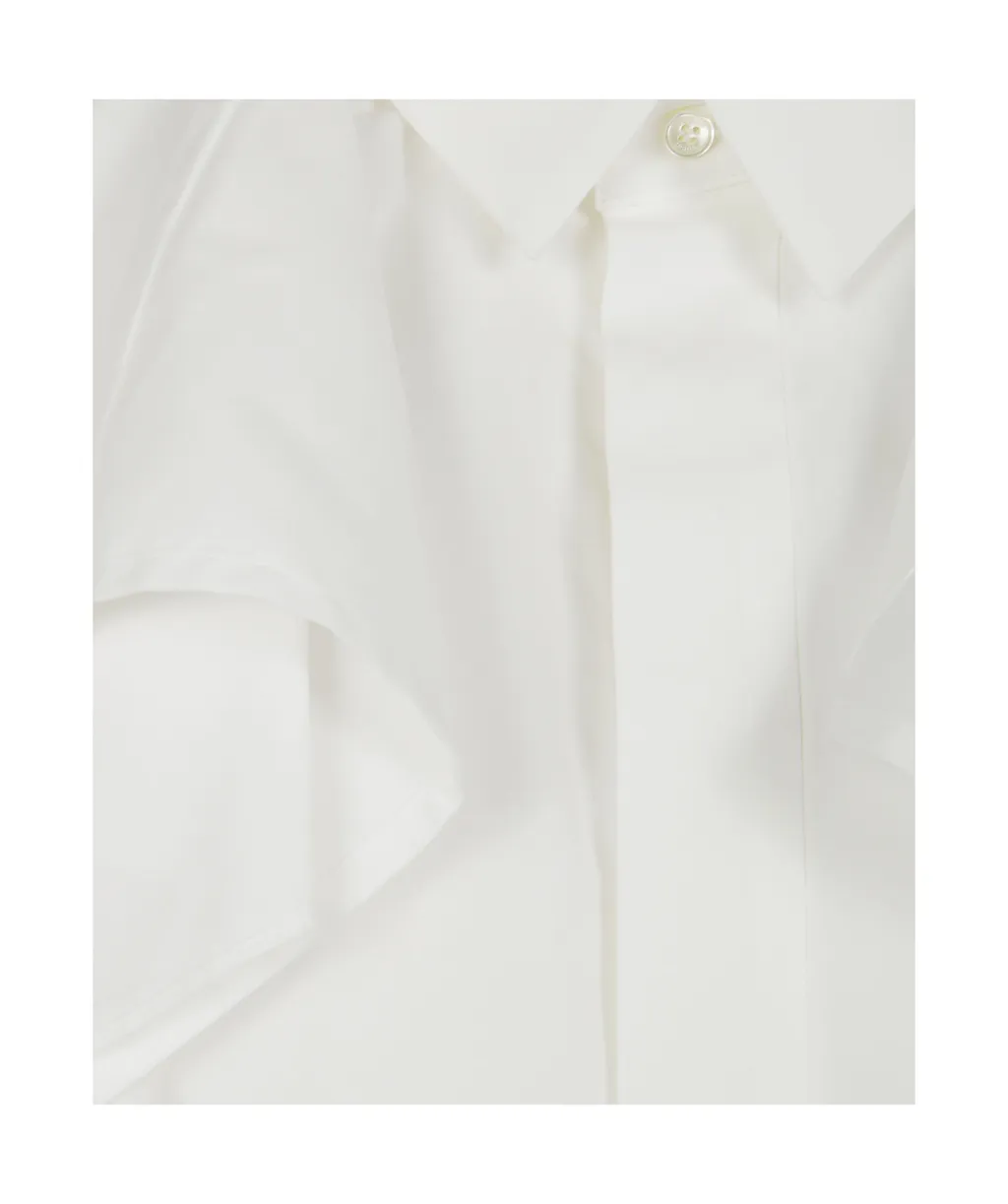 Ruffle-Detailed Sleeveless Shirt Dress