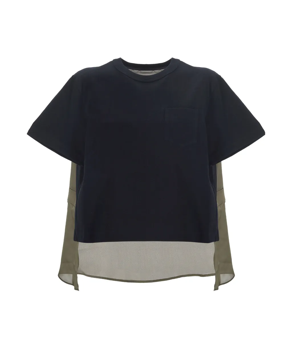 Semi-Sheer Panelled T-Shirt