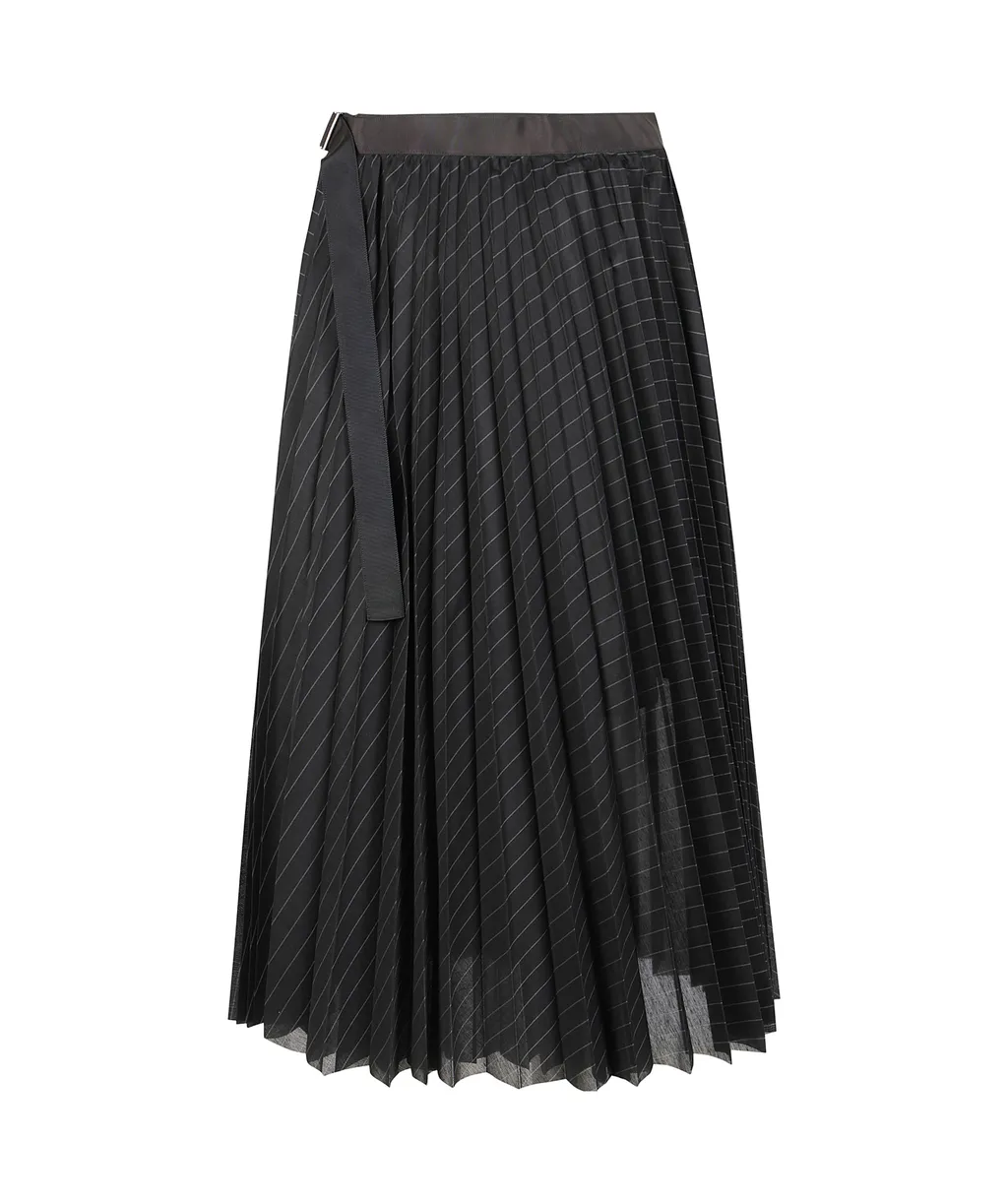 Striped Pleated Skirt