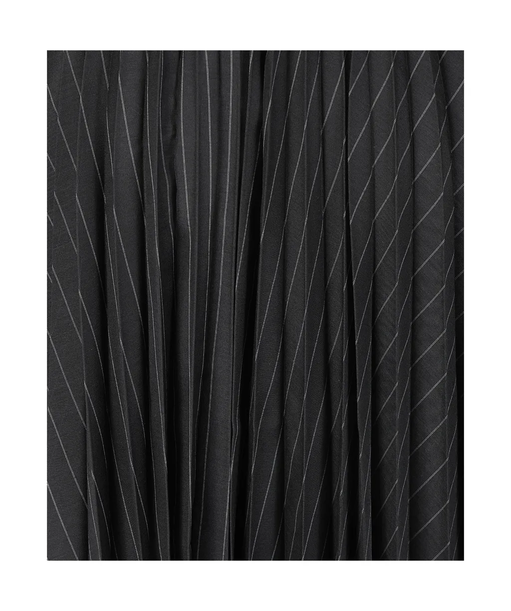 Striped Pleated Skirt