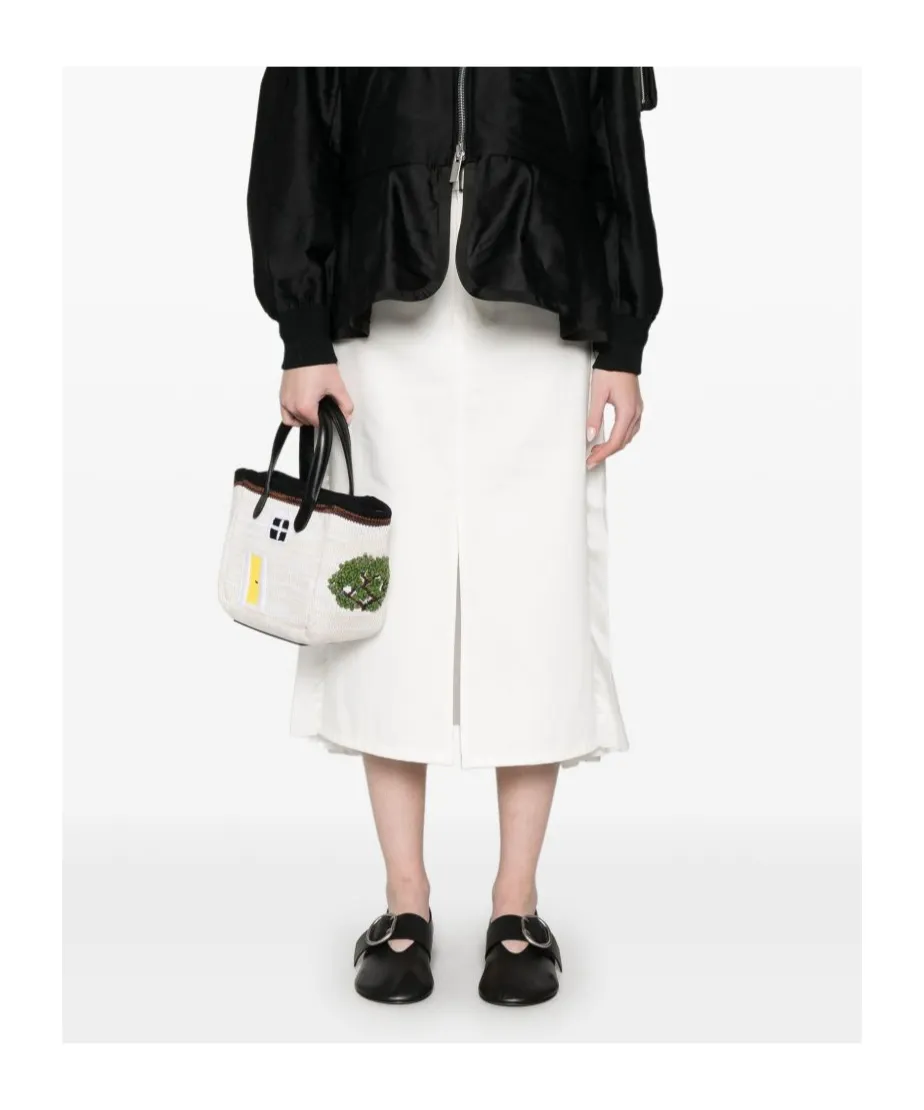 Pleated Panelled Midi Skirt