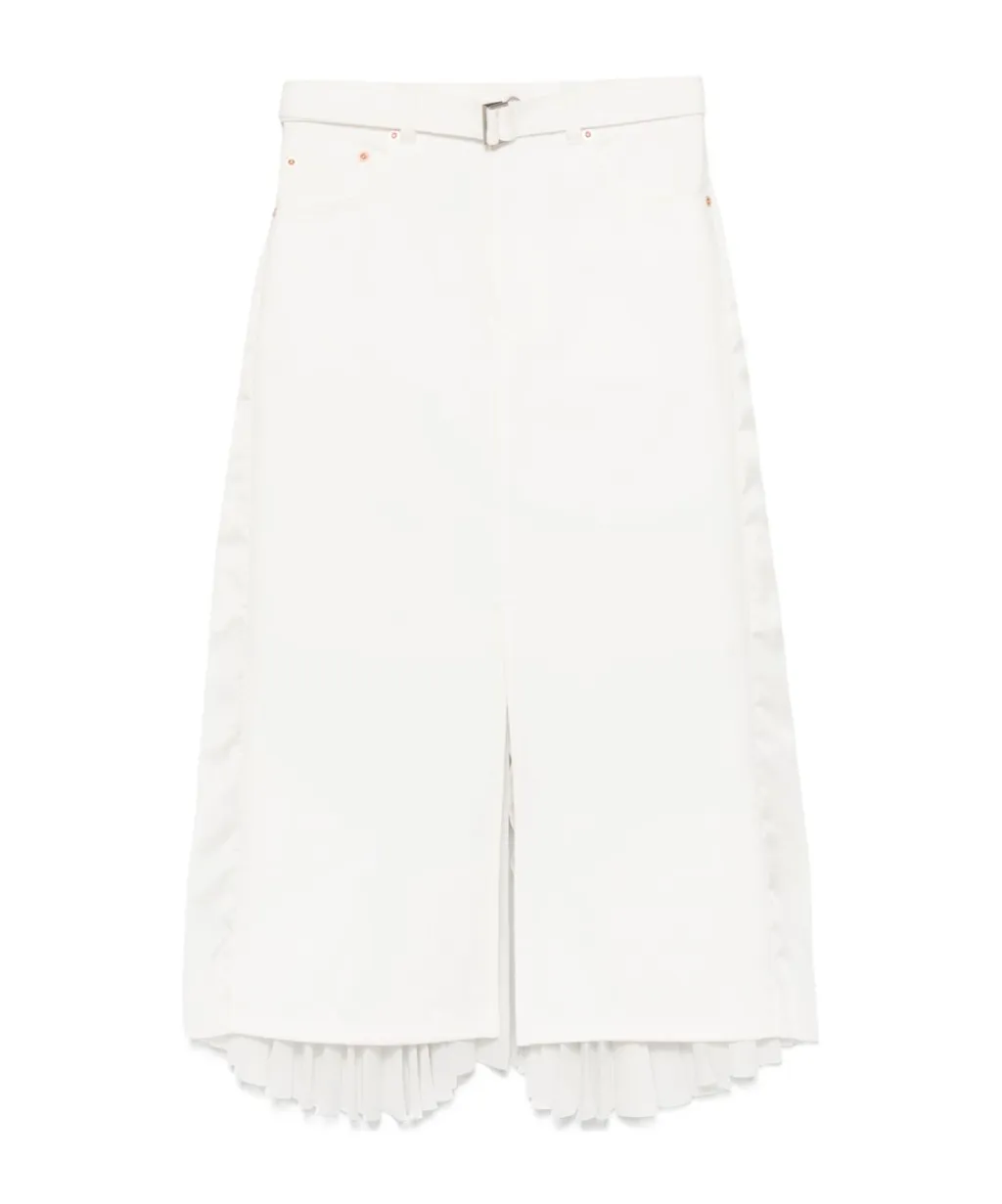 Pleated Panelled Midi Skirt