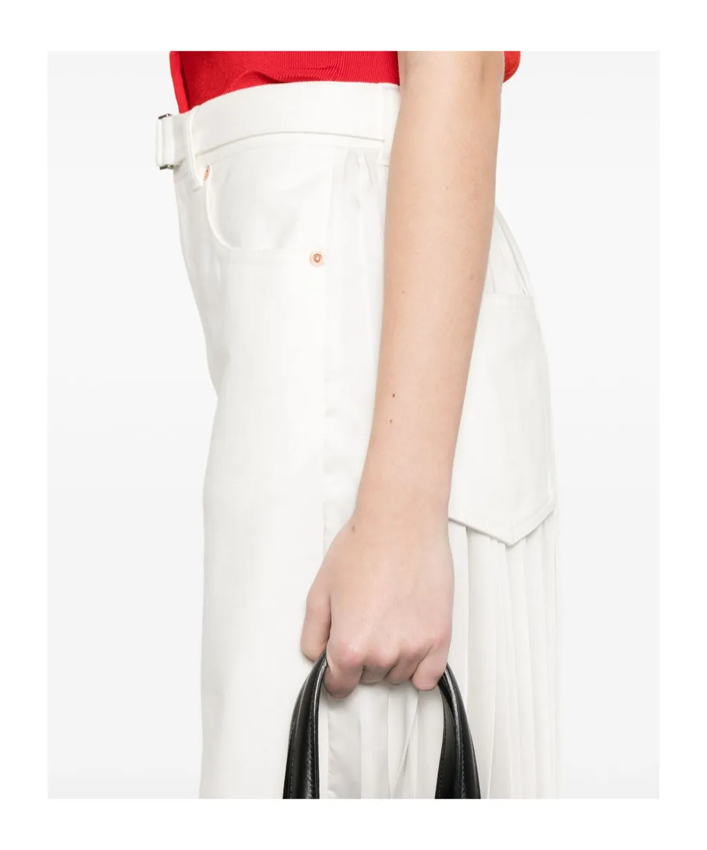 Pleated Panelled Midi Skirt