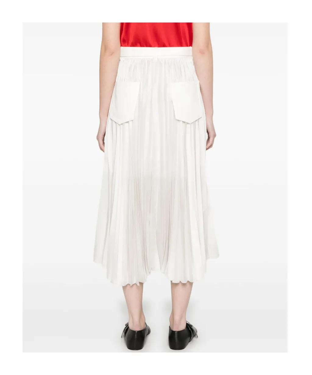 Pleated Panelled Midi Skirt