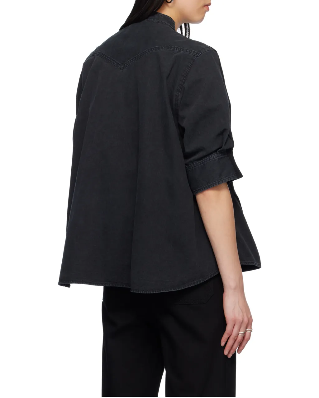 Knitted-Panel Blouse