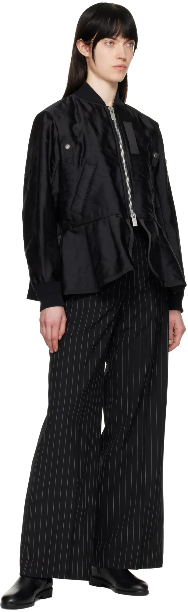 Zipped Twill Bomber Jacket