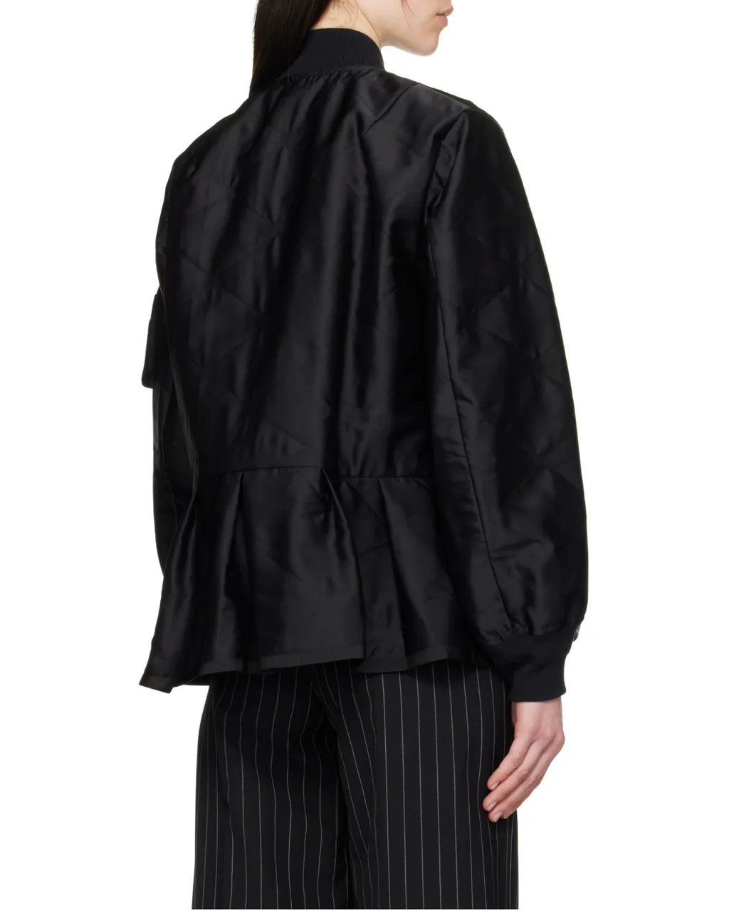 Zipped Twill Bomber Jacket