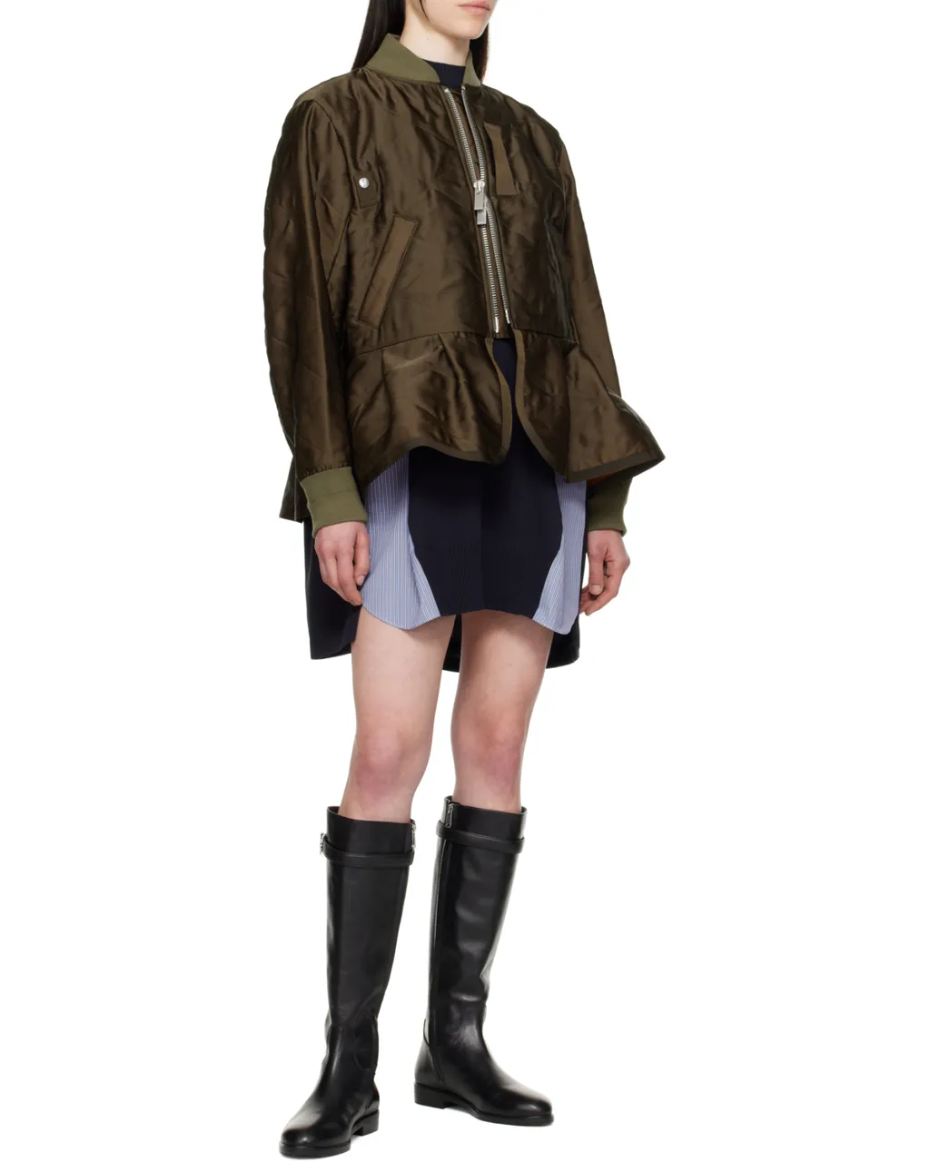 Pleated Bomber Jacket