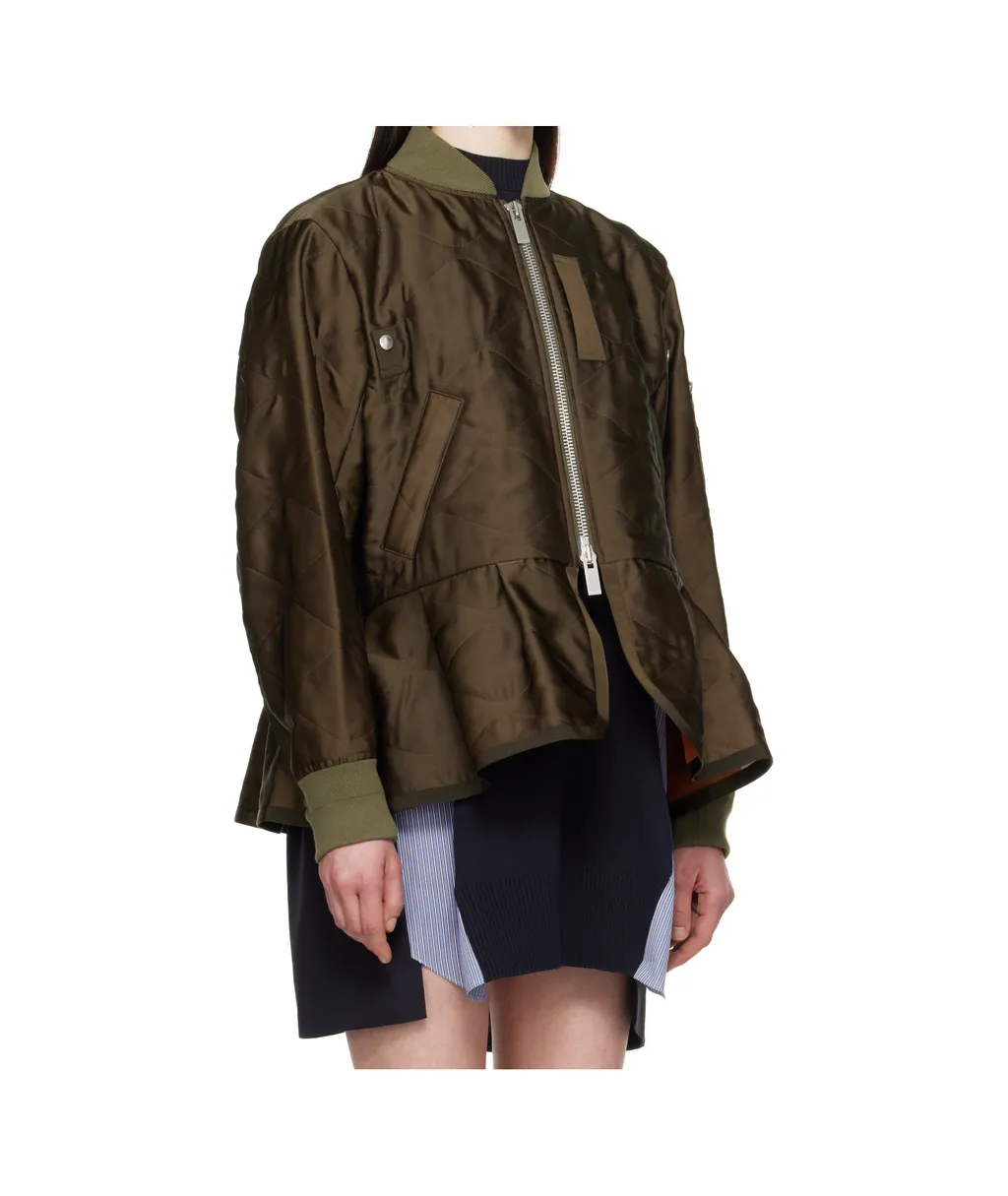 Pleated Bomber Jacket