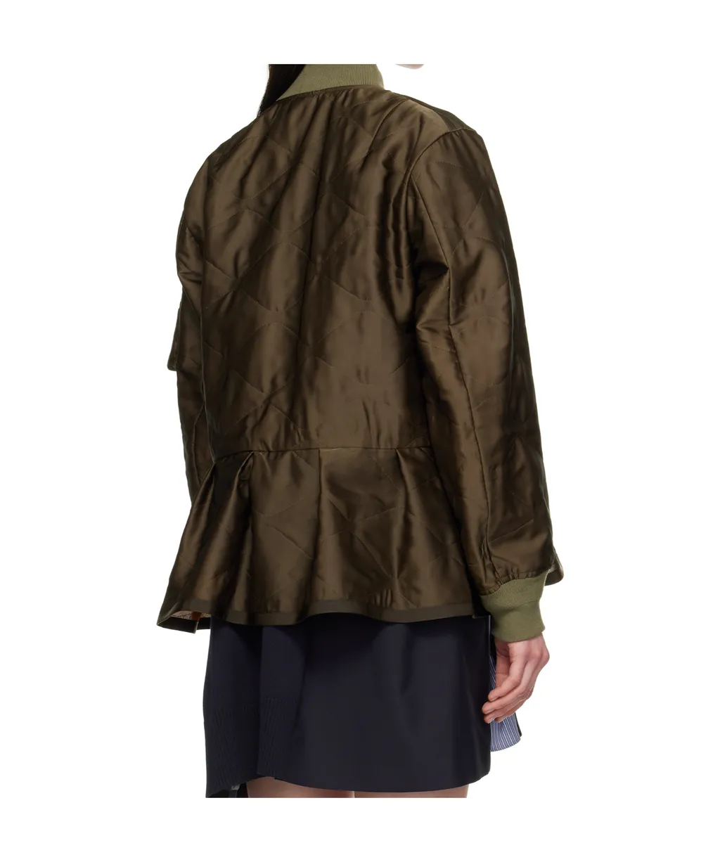 Pleated Bomber Jacket