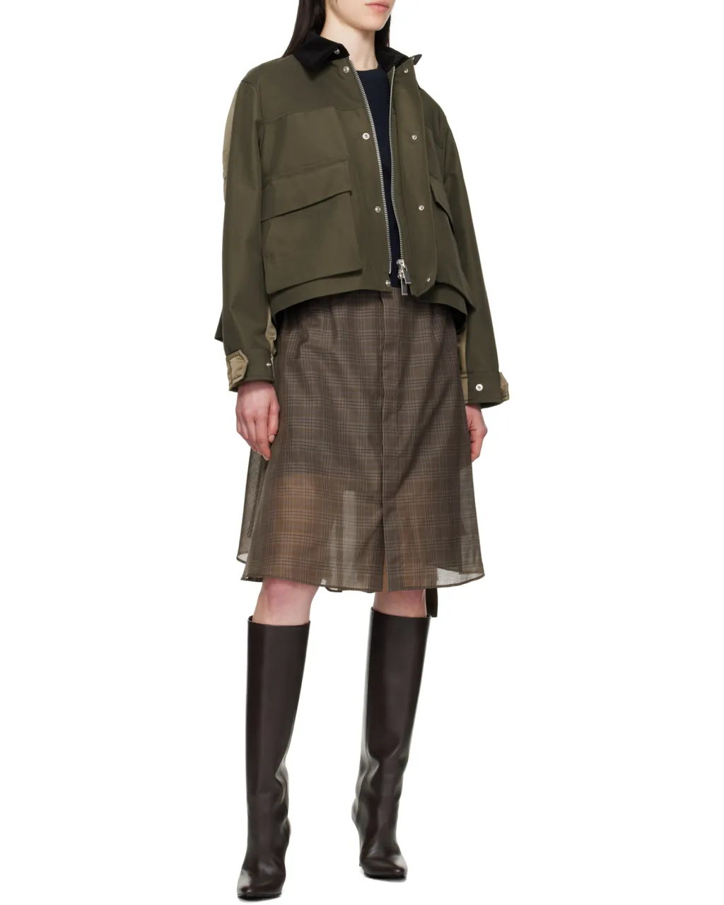 Concealed Fastened Cropped Jacket