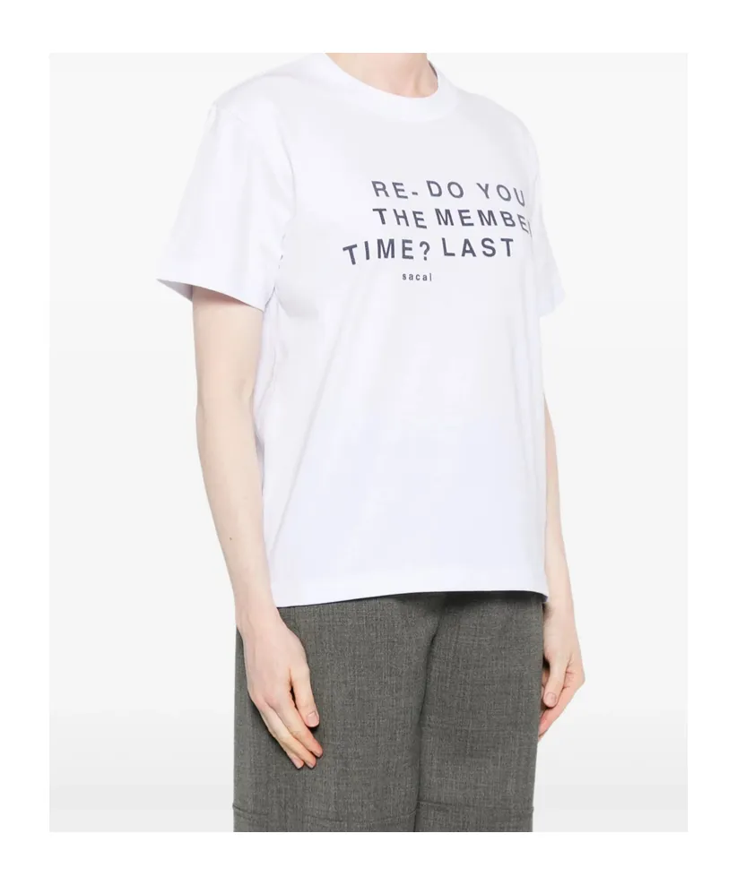 Flocked-Slogan T-Shirt