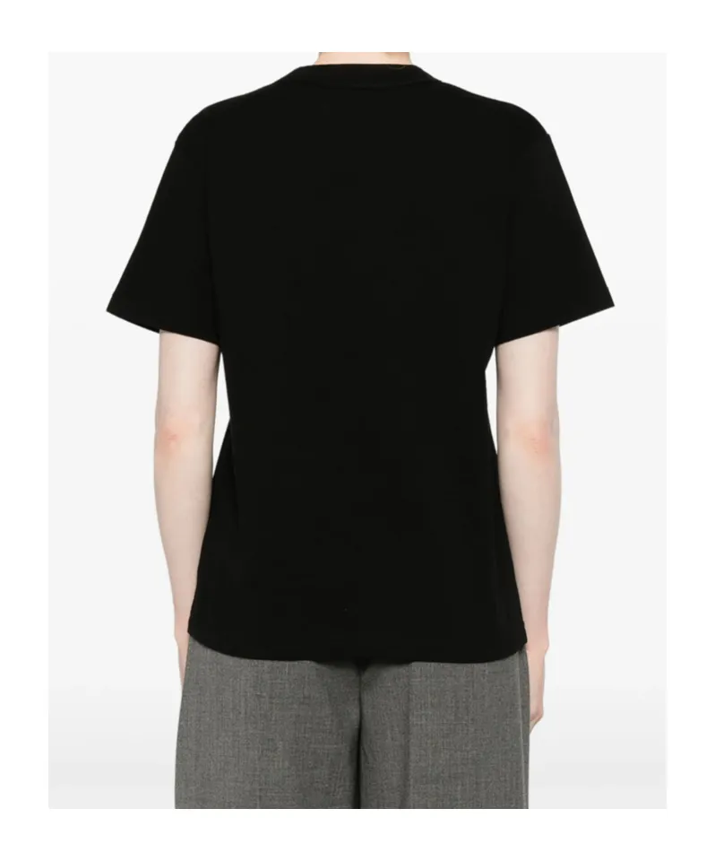 Flocked-Slogan T-Shirt