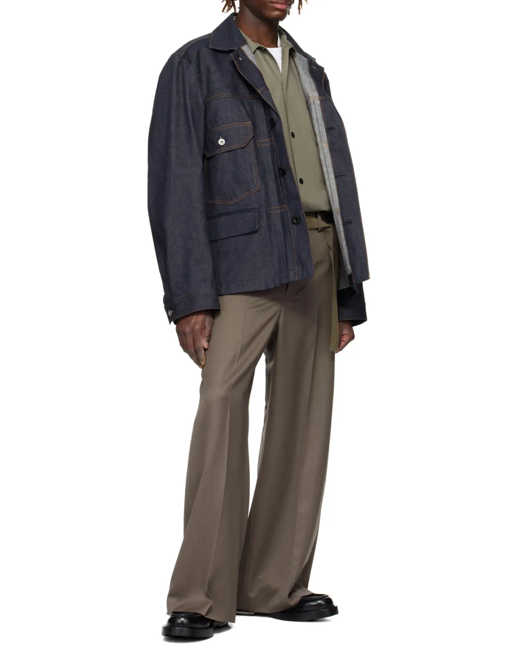 Belt Wool Loop Casual Pants