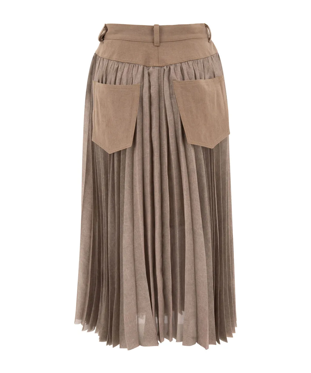 Pleated Midi Skirt