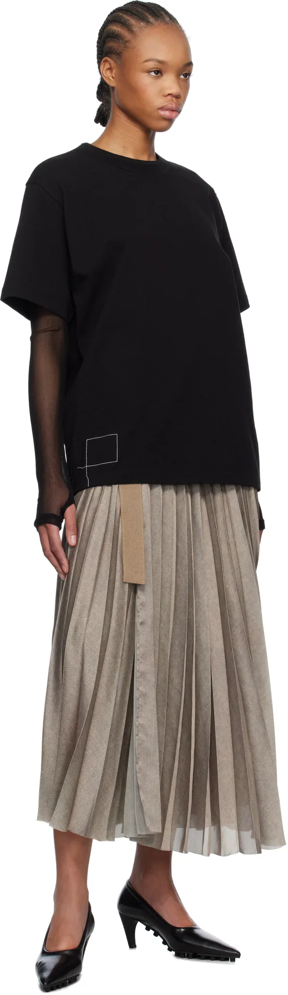 Pleated Midi Skirt
