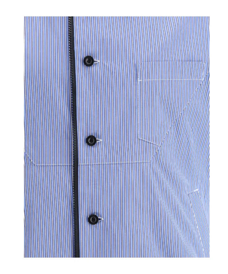 Striped Short-Sleeved Poplin Shirt