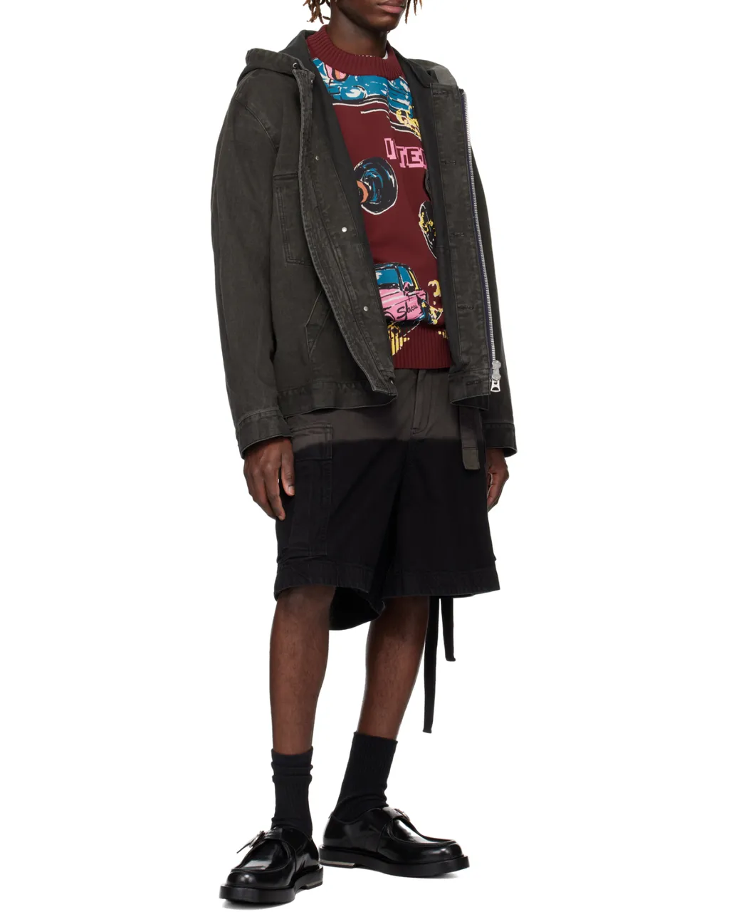 Zipped Denim Hoodie