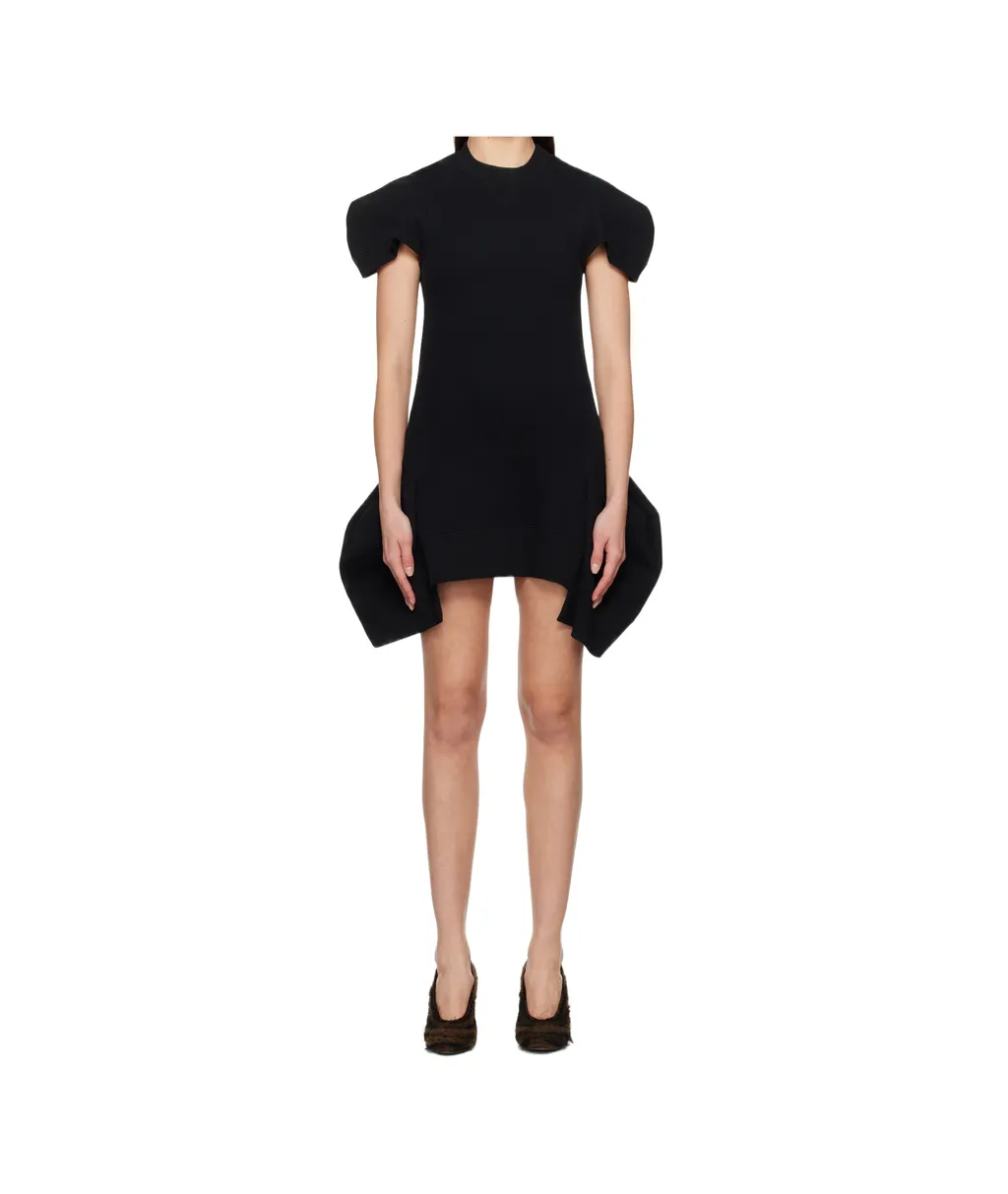 Asymmetric-Hem Mini Dress