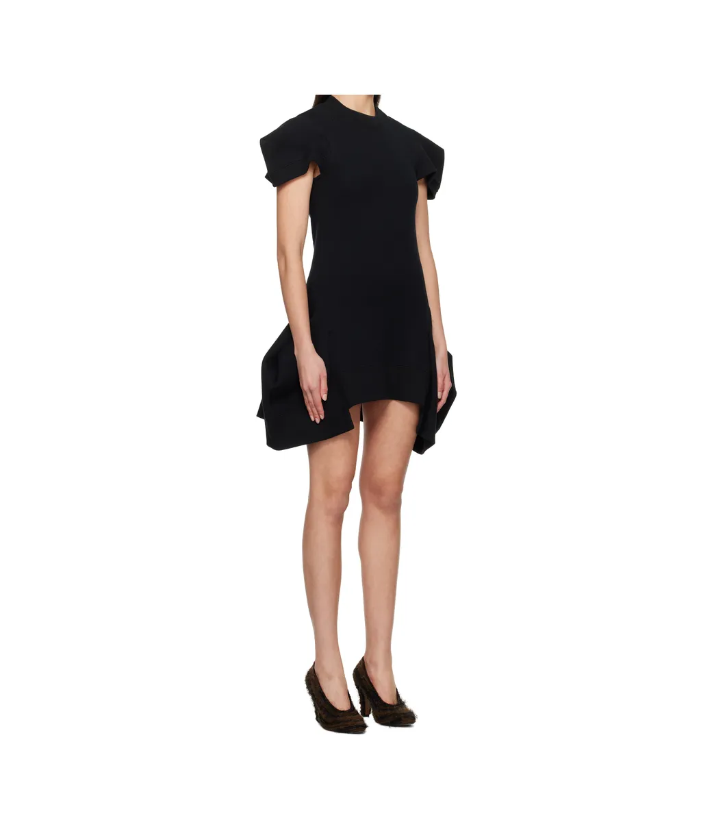 Asymmetric-Hem Mini Dress