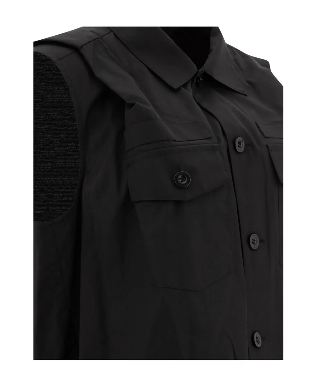 Box-Pleat Detailed Sleeveless Shirt Dress