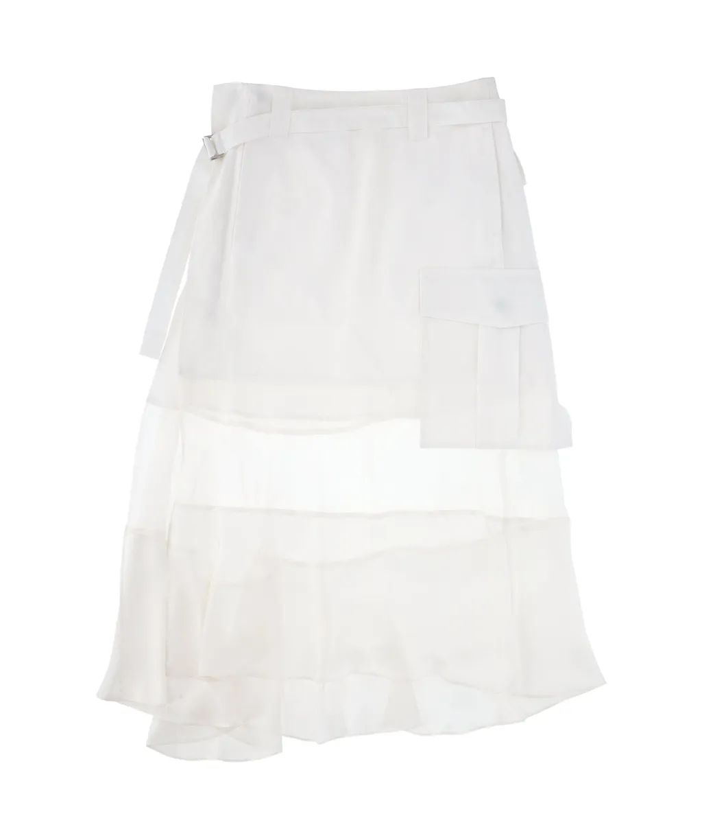 Asymmetric Hem Midi Skirt