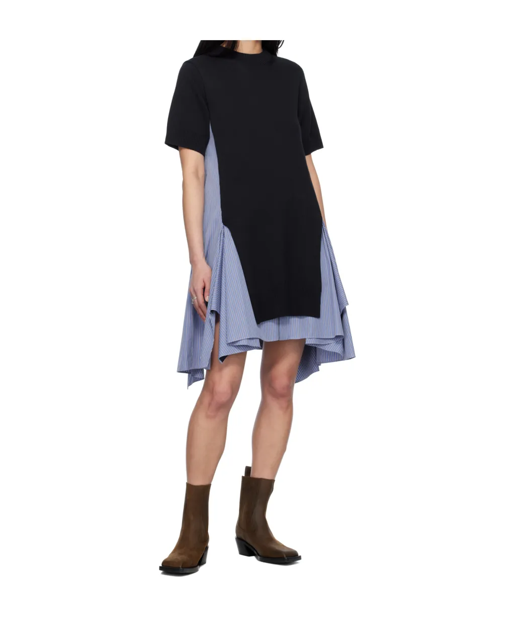 Poplin Stripe-Detail Dress