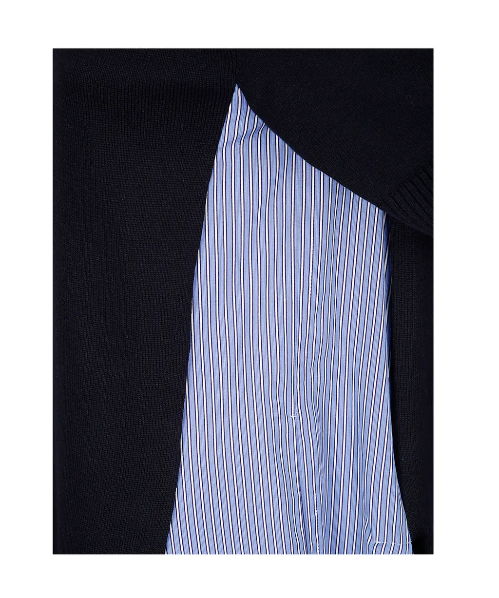 Poplin Stripe-Detail Dress