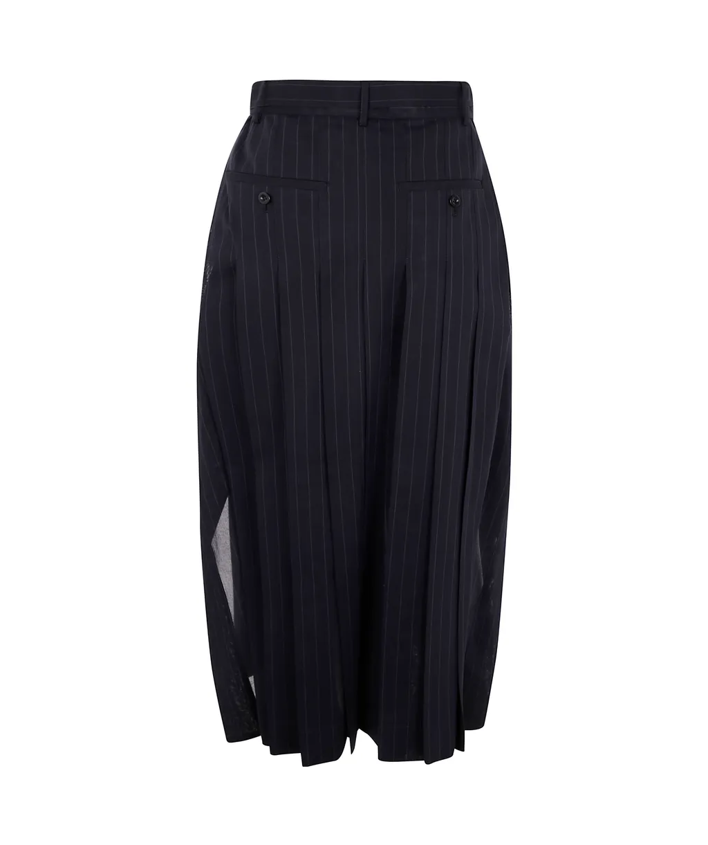 Pinstriped Midi Skirt