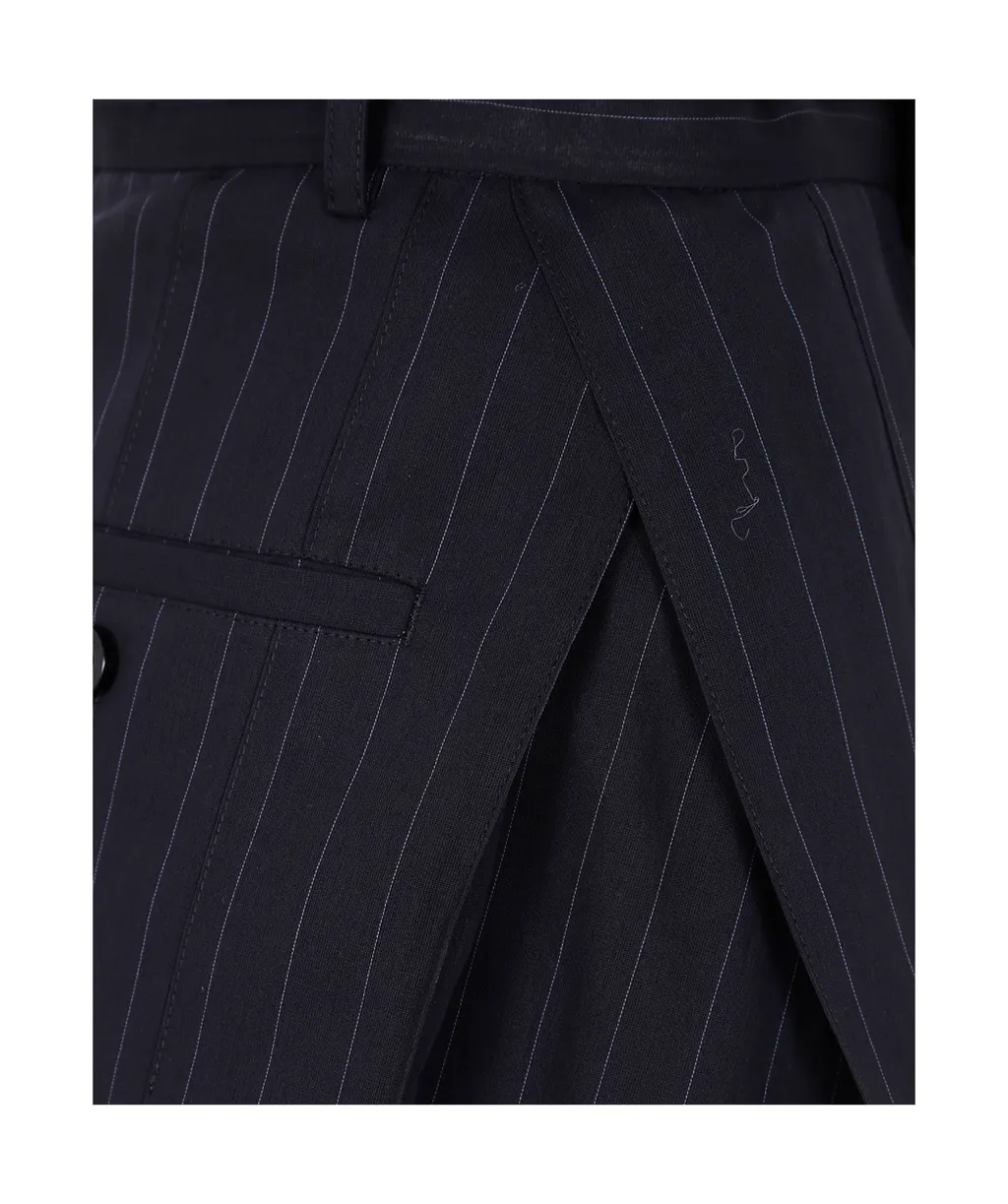 Pinstriped Midi Skirt