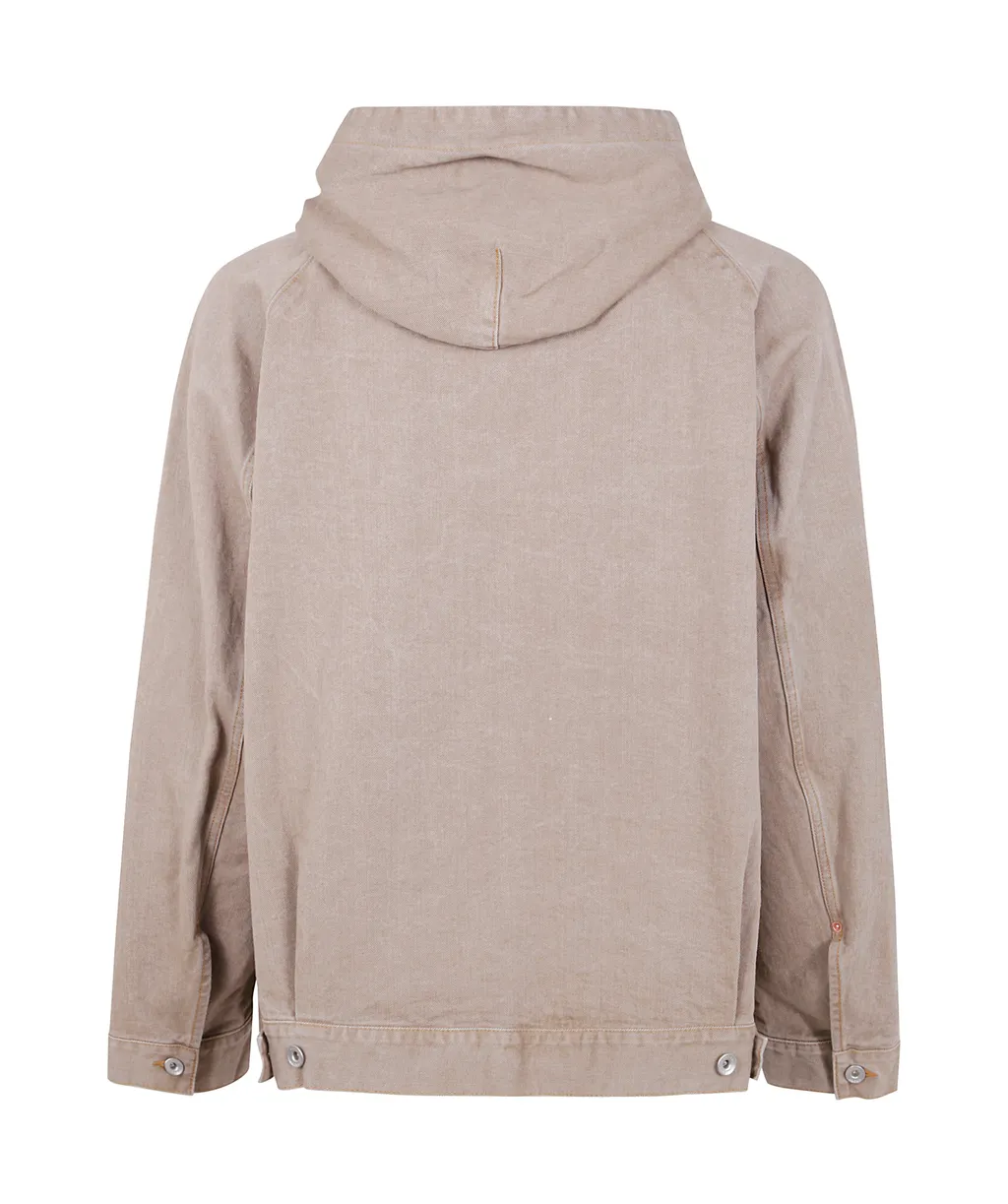 Zipped Denim Hoodie